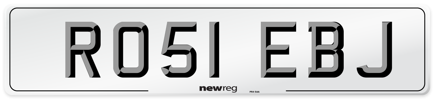 RO51 EBJ Number Plate from New Reg
